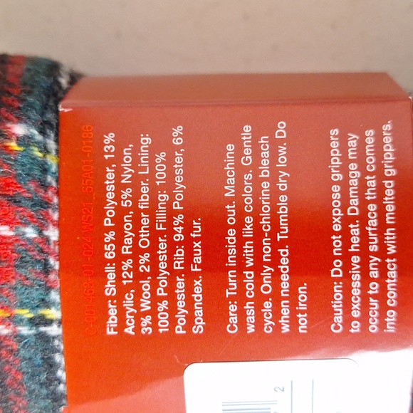 NEW! Adult Tartan Plaid Fleece Slipper Socks with Huggable Heel & Grippers - Picture 7 of 8